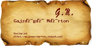 Gajzágó Márton névjegykártya