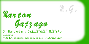 marton gajzago business card